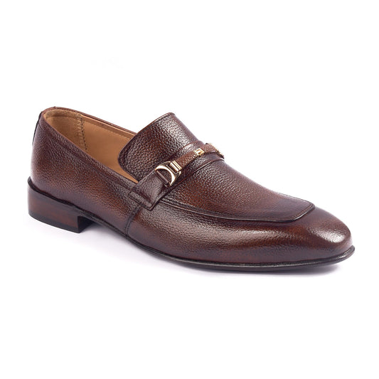 Chocolate Brown Grain Loafer for Men
